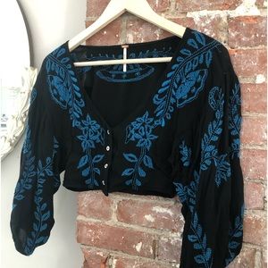 Free People ….embroidered top NWOT